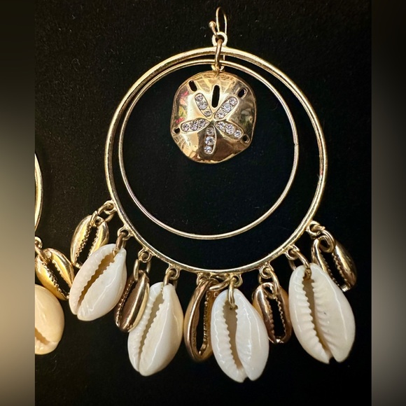 Shell Hoop Earrings - Picture 3 of 7